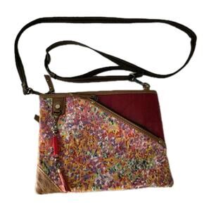 Jen & Co. Floral Vegan Crossbody Bag Purse w Shoulder Strap Festival Boho